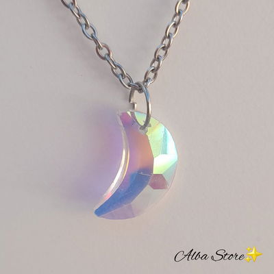 Dije luna aternasolada + cadena