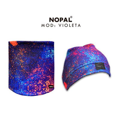 CUELLO Y GORRO MICROPOLAR NOPAL - VIOLETA