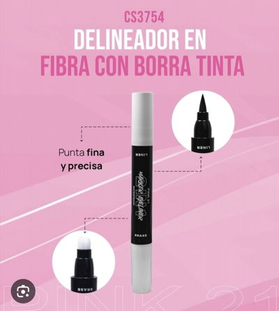Delineador en fibra con borra tinta