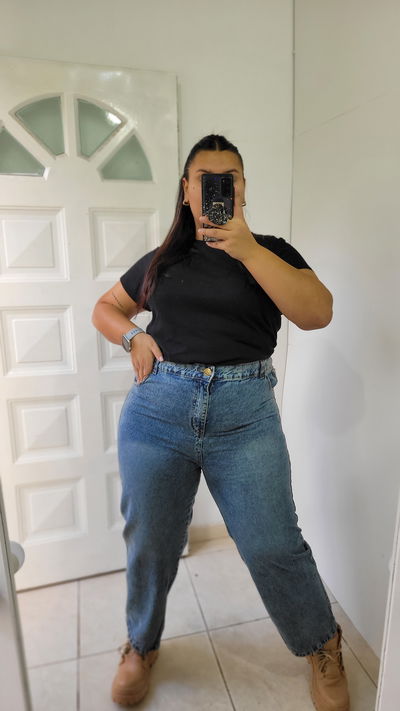 Jean Mom Oxido Azulado liso
