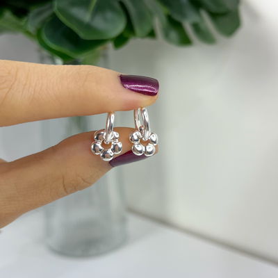 Argollas de Flor 12mm Plata 925
