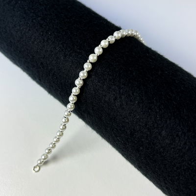 Pulsera Perlas con Bolitas Plata 925