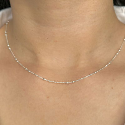 Cadena Bolitas 45 cm Plata 925