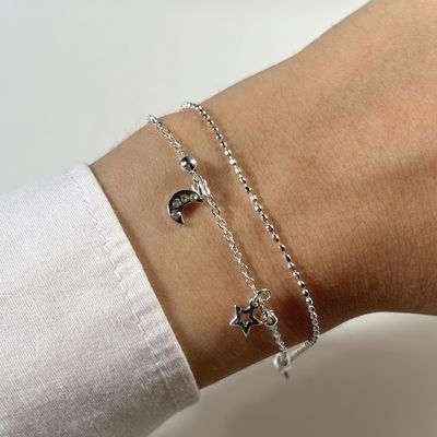 Pulsera doble Luna y Estrellas AB
