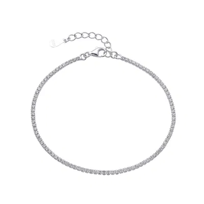 Pulsera Tennis 1.8mm Blanco Plata 925