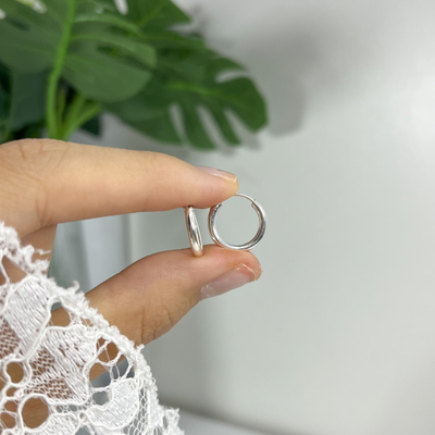 Argollas Paz 14mm Plata 925 (Par)