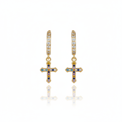 Argollas Cruz Multicolor 12mm AD