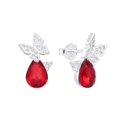 Aros Nabi Rojo Plata 925