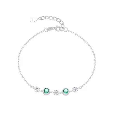 Pulsera Steff Verde Plata 925