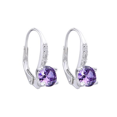 Aros Aida Morado Plata 925