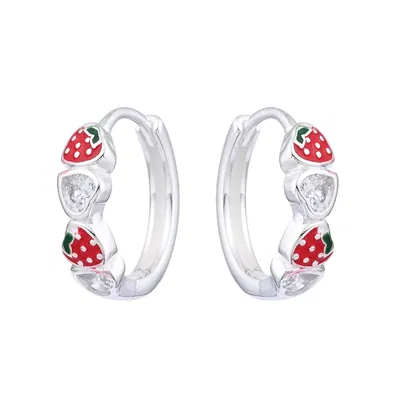 Argollas Fresas 16mm Plata 925