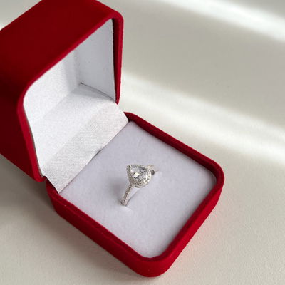 Anillo de Compromiso Gota Plata 925