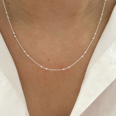 Cadena Bolitas 44 cm Plata 925