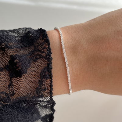 Pulsera Tennis 1.8mm Blanco Plata 925