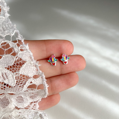 Aros Cactus Plata 925