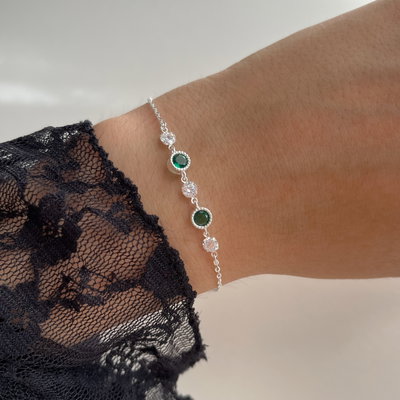 Pulsera Steff Verde Plata 925
