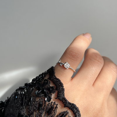 Anillo Rosa Plata 925