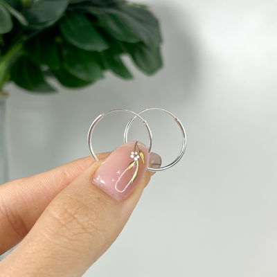 Argollas Lisas 20 mm Plata 925