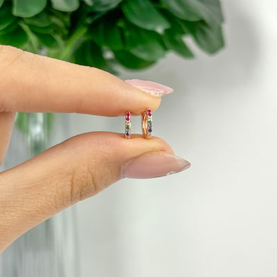 Argollitas 9mm Plata rosé