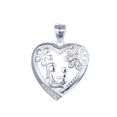 Conjunto Corazón de Madre Plata 925