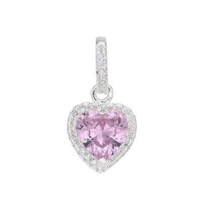Dije Corazón Rosa Plata 925