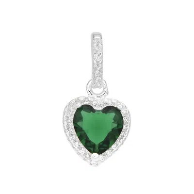 Dije Corazón Verde Plata 925