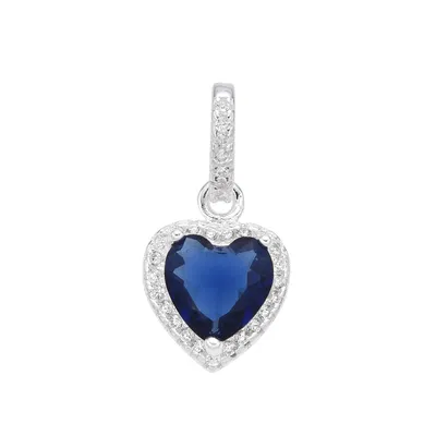 Dije Corazón Azul Plata 925