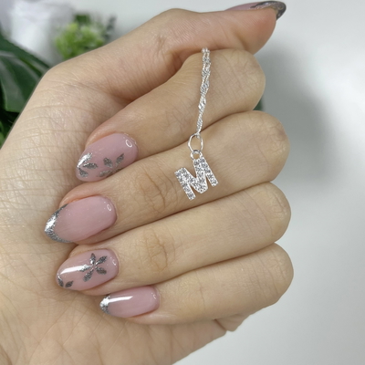 Dije Inicial M Plata 925
