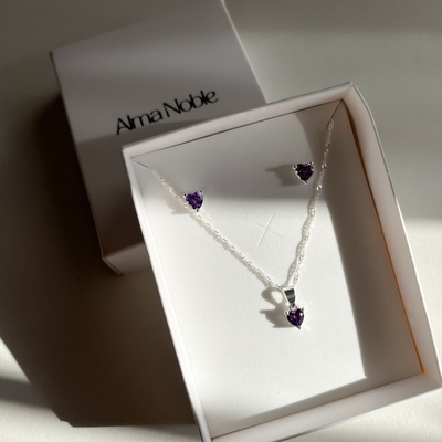 Conjunto Lov Lila Plata 925