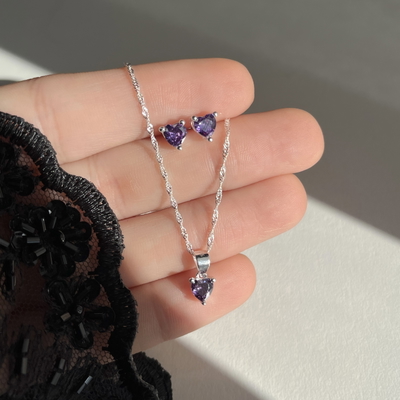 Conjunto Lov Lila Plata 925
