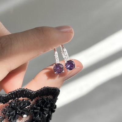 Aros Aida Morado Plata 925