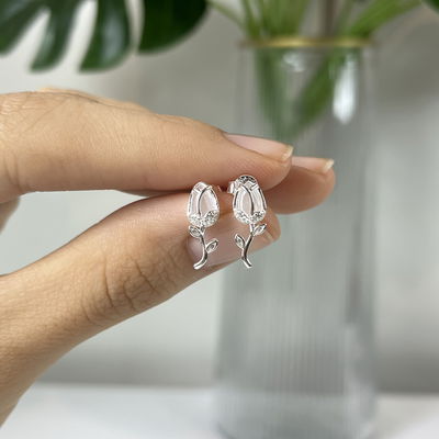 Aros de Rosa Plata 925