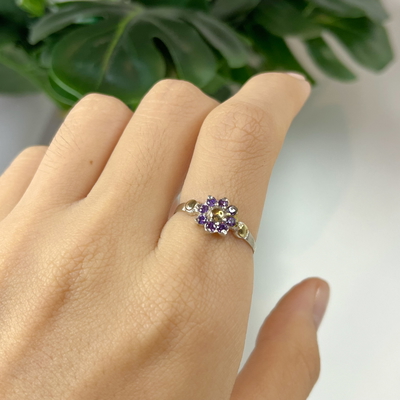 Anillo Pia Lila Plata y Oro