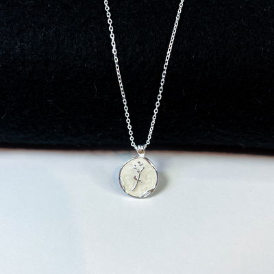 Collar Medalla de Rosa Plata 925 