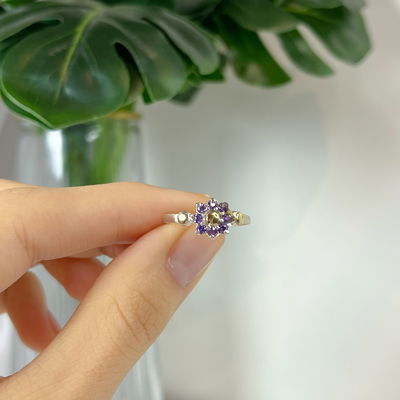 Anillo Pia Lila Plata y Oro
