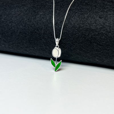 Conjunto Tulipán Blanco Plata 925