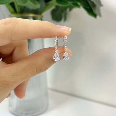 Argollas Gota 12 mm Plata 925