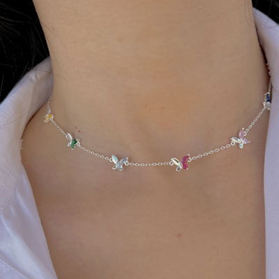 Choker Mariposas Plata 925
