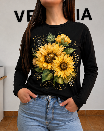 REMERA MANGA LARGA GIRASOLES