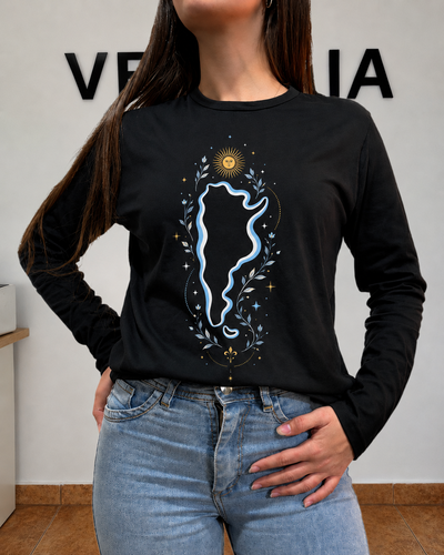 REMERA MANGA LARGA ARG SILUETA