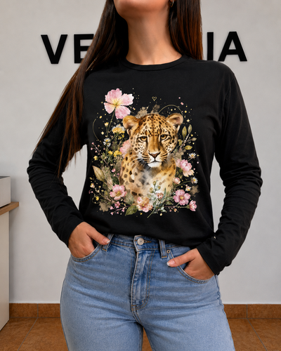 REMERA MANGA LARGA TIGRE FLORES