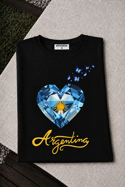 REMERA NEGRA ARG DIAMANTE