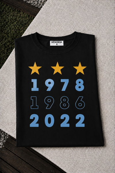 REMERA NEGRA ARG CAMPEONES
