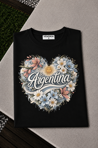 REMERA NEGRA ARG SOL 