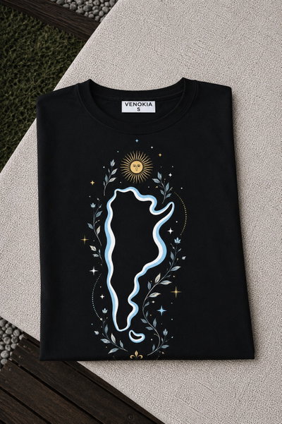 REMERA NEGRA ARG SILUETA 