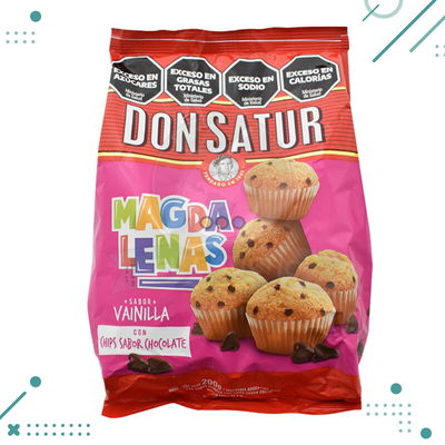 Don Satur Magdalenas vainilla con chips chocolate