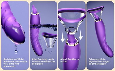 Vibrador con succion y lengua para sexo oral FANTASY