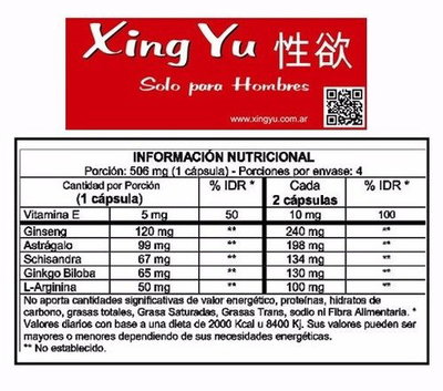 Vigorizante Xing Yu x4 (nueva fórmula plus)