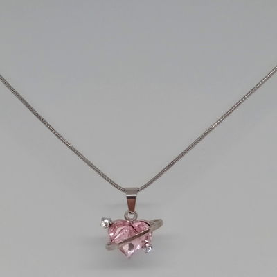 Collar Corazon Rosa Aesthetic