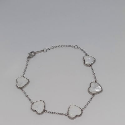 Pulsera Corazones Blancos